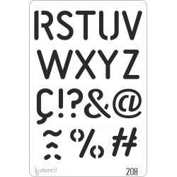 STENCIL 20X30CM 208 ABECEDARIO R-Z y SÍMBOLOS