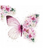 Servilleta 33cmx33  flores de mariposa