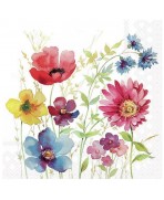 Servilleta 33x33 cm -Flores de pradera de acuarelas