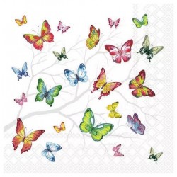 Servilleta 33x33 cm -mariposas coloridas