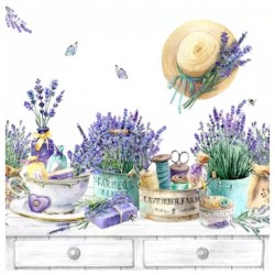 Servilleta 33x33 cm -Granja de lavanda en Provenza