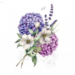 Servilleta 33x33 cm -Ramillete de Hortensias