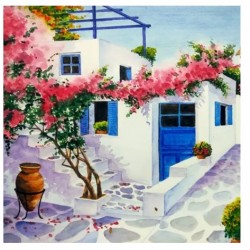 Servilleta 33cmx33cm Pueblo de Grecia