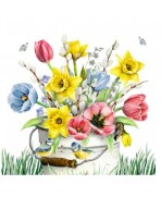 Servilleta 33cmx33cm Flores Frescas de Primavera