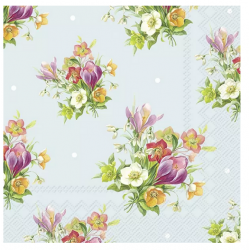 Servilleta 33cmx33cm RAMOS DE PRIMAVERA celeste