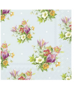 Servilleta 33cmx33cm RAMOS DE PRIMAVERA celeste