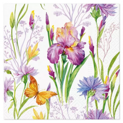 Servilletas 33x33 cm Iris con mariposa