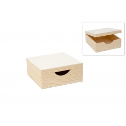 CAJA de madera para SERVILLETAS 20X20X9CM