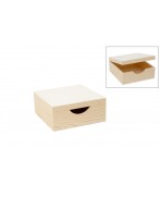CAJA de madera para SERVILLETAS 20X20X9CM