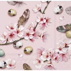 Servilletas 33x33 cm Hermosa sakura rosa