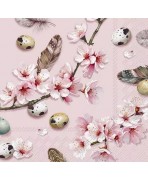 Servilletas 33x33 cm Hermosa sakura rosa