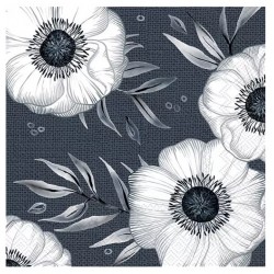 Servilletas 33x33 cm flor de acebo azul