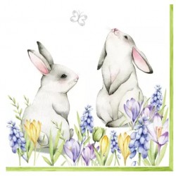 Servilletas 33x33 cm conejitos en primavera