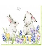 Servilletas 33x33 cm conejitos en primavera