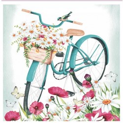 Servilleta 33cmx33cm bicicleta romántica