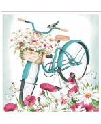Servilleta 33cmx33cm bicicleta romántica