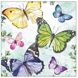 Servilleta 33cmx33cm Mariposas revoloteando agua