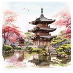 Servilleta 33cmx33cm Jardín japonés