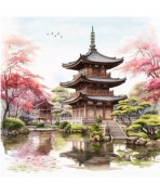 Servilleta 33cmx33cm Jardín japonés