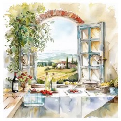 Servilleta 33cmx33cm cocina con vista