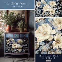 Papel de seda Cerulean Blooms 49,5 cm x 76,2 cm. Re-Design with Prima