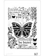 STENCIL 20X30CM Siéntete libre Mariposa