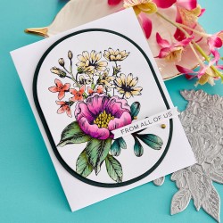 Pressed Bouquet Press Plate-Placas de Prensa para el Sistema de Letterpress Spellbinders BetterPress - Ramo Prensado