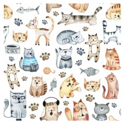 Servilleta 33cmx33cm gatos domésticos
