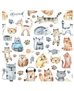 Servilleta 33cmx33cm gatos domésticos
