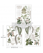 Transfer Greenery Grace Incluye tres hojas únicas de 21.59 Xcm x 28cm. Re-Design with Prima