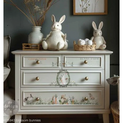 Transfer Blossom Bunnies Incluye tres hojas únicas de 21.59 Xcm x 28cm. Re-Design with Prima
