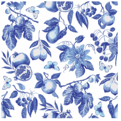 Servilleta 33cmx33cm -Servilleta frutas en azul