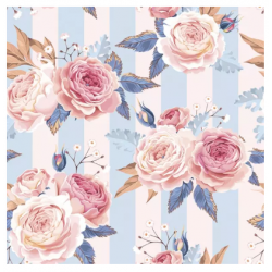 copy Servilleta 33cmx33cm- Rosas rosadas sobre rayas azules