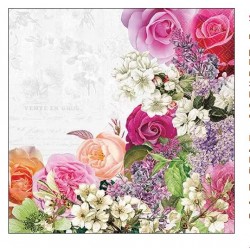 Servilleta 33cmx33cm-Borde de flores mixtas