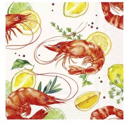 Servilleta 33cmx33cm  DELICIOSOS CAMARONES