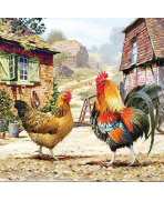SERVILLETAS 33X33 LA GRANJA Y EL GALLO