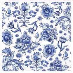 Servilleta 33X33 Flores azules de Delft