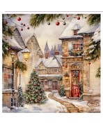 Servilletas 33x33 cm Pueblo Navideño