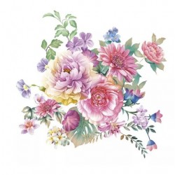 Servilleta 33X33 Arreglo floral en acuarela