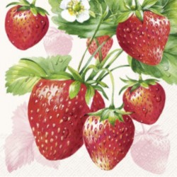 SERVILLETAS 33X33  FRESAS CREAM