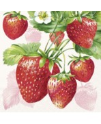 SERVILLETAS 33X33  FRESAS CREAM