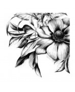 SERVILLETA 33X33 FLOR EN NEGRO