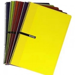 PACK DE 5 CUADERNOS ESPIRAL FOLIO ENRI 4X4 TAPA DURA