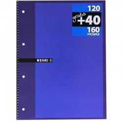 CUADERNO ESPIRAL ENRI 120H +40  5X5MM  A4
