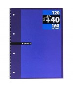 CUADERNO ESPIRAL ENRI 120H +40  5X5MM  A4
