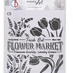 STENCIL FLOWERS MARKET CB