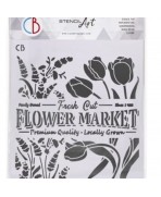 STENCIL FLOWERS MARKET CB