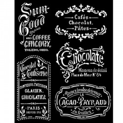 STENCIL  20X25 CM CAFE CHOCOLATE