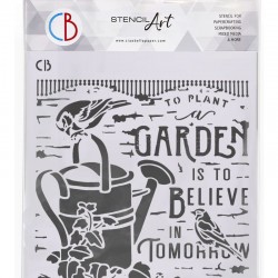 STENCIL CB BELIEVE IN TOMORROW 8"X 8" INCHES