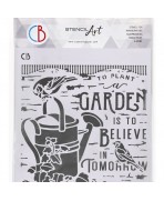 STENCIL CB BELIEVE IN TOMORROW 8"X 8" INCHES